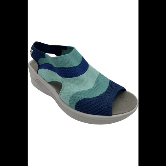 Bzees Shoes Bzees Seabreeze Washable Knit Wedge Sandal Blue Multi